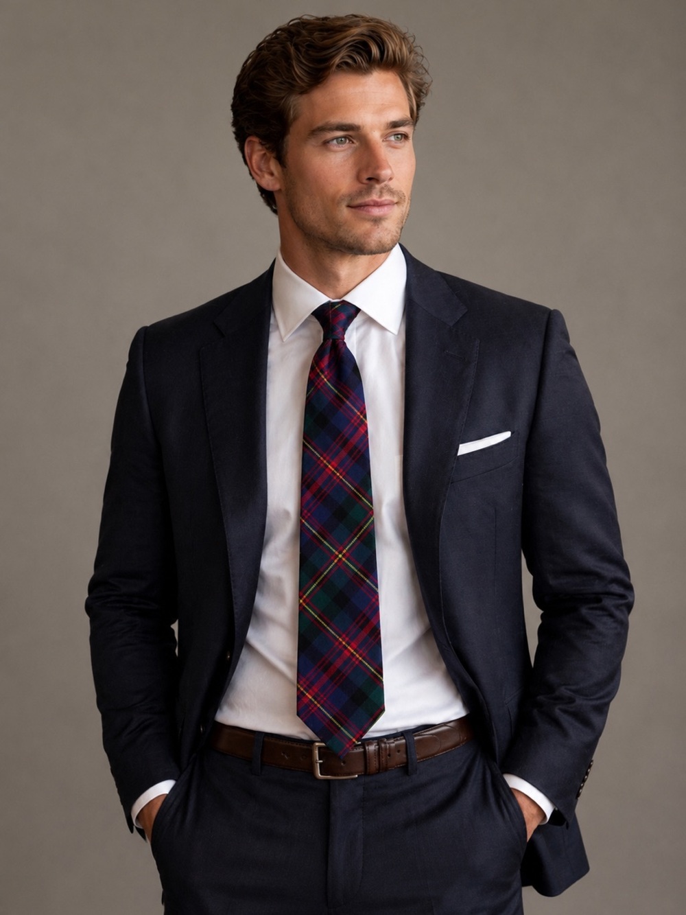 Inglés Buchan Scotland 100% Wool Logan MacLennan Tartan Plaid Tie NWT